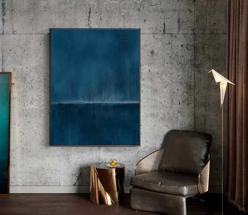 Multicolor Stormy Ocean Horizon Abstract Painting - Artwallpainting