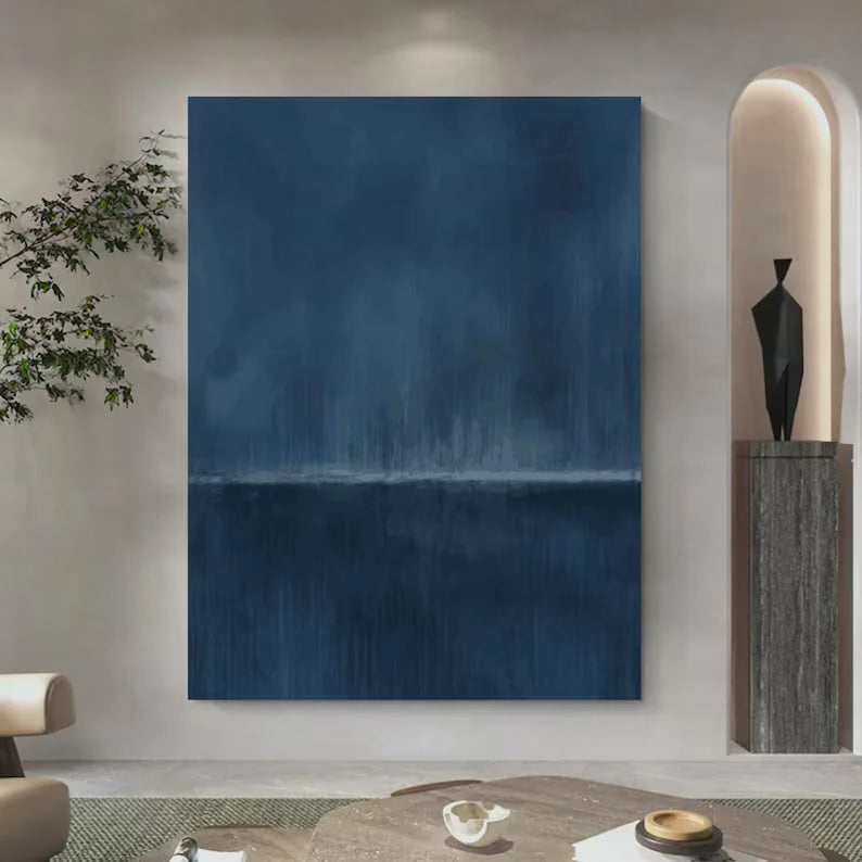 Multicolor Stormy Ocean Horizon Abstract Painting - Artwallpainting