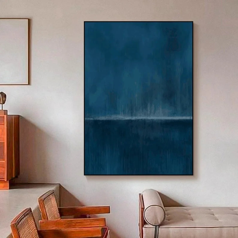Multicolor Stormy Ocean Horizon Abstract Painting - Artwallpainting