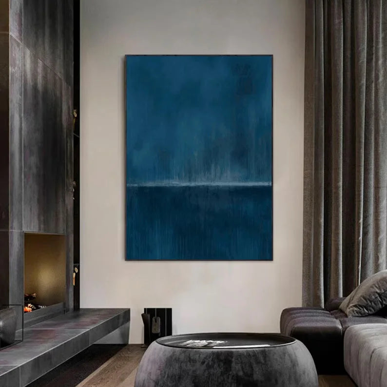 Multicolor Stormy Ocean Horizon Abstract Painting - Artwallpainting