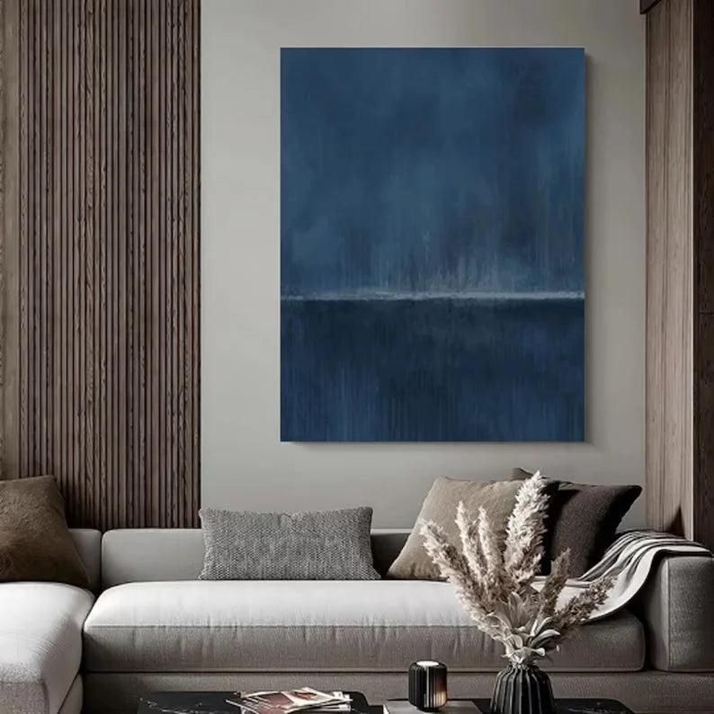 Multicolor Stormy Ocean Horizon Abstract Painting - Artwallpainting