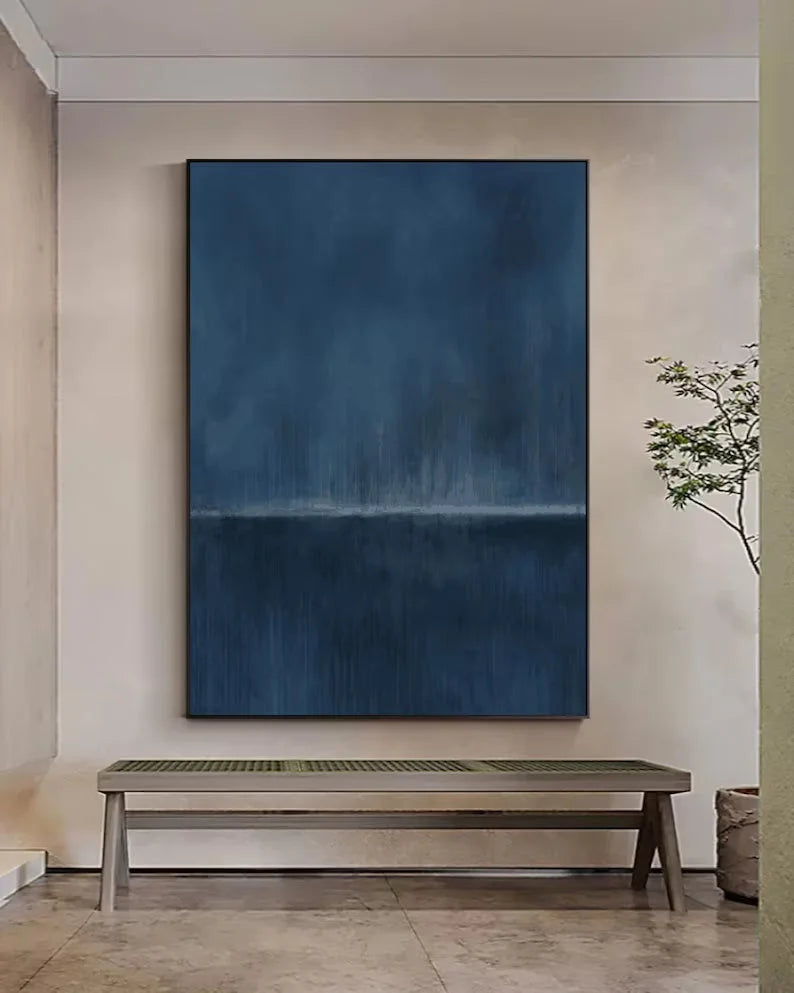 Multicolor Stormy Ocean Horizon Abstract Painting - Artwallpainting