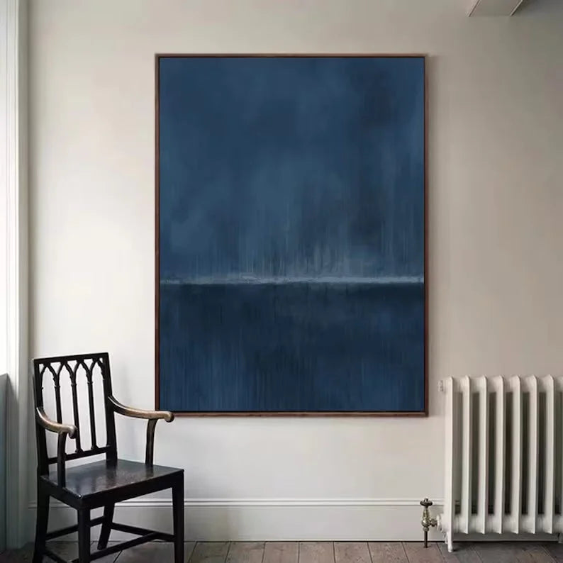 Multicolor Stormy Ocean Horizon Abstract Painting - Artwallpainting