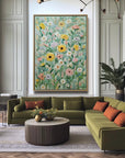 Multicolor Sunflowers & Blossoms Textured Oil Painting | Floral Wall Art For Home Decor - Artwallpainting