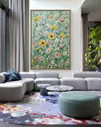 Multicolor Sunflowers & Blossoms Textured Oil Painting | Floral Wall Art For Home Decor - Artwallpainting