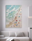 Multicolor Sunny Beach Day-Hand-Painted Abstract Wall Art Depicting A Summer Beach Scene - Artwallpainting