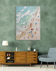 Multicolor Sunny Beach Day-Hand-Painted Abstract Wall Art Depicting A Summer Beach Scene - Artwallpainting