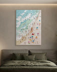Multicolor Sunny Beach Day-Hand-Painted Abstract Wall Art Depicting A Summer Beach Scene - Artwallpainting