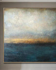 Multicolor Sunrise Over The Ocean-Wabi-Sabi Style Sea Light Texture Oil Painting Wall Art - Artwallpainting