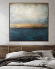 Multicolor Sunrise Over The Ocean-Wabi-Sabi Style Sea Light Texture Oil Painting Wall Art - Artwallpainting