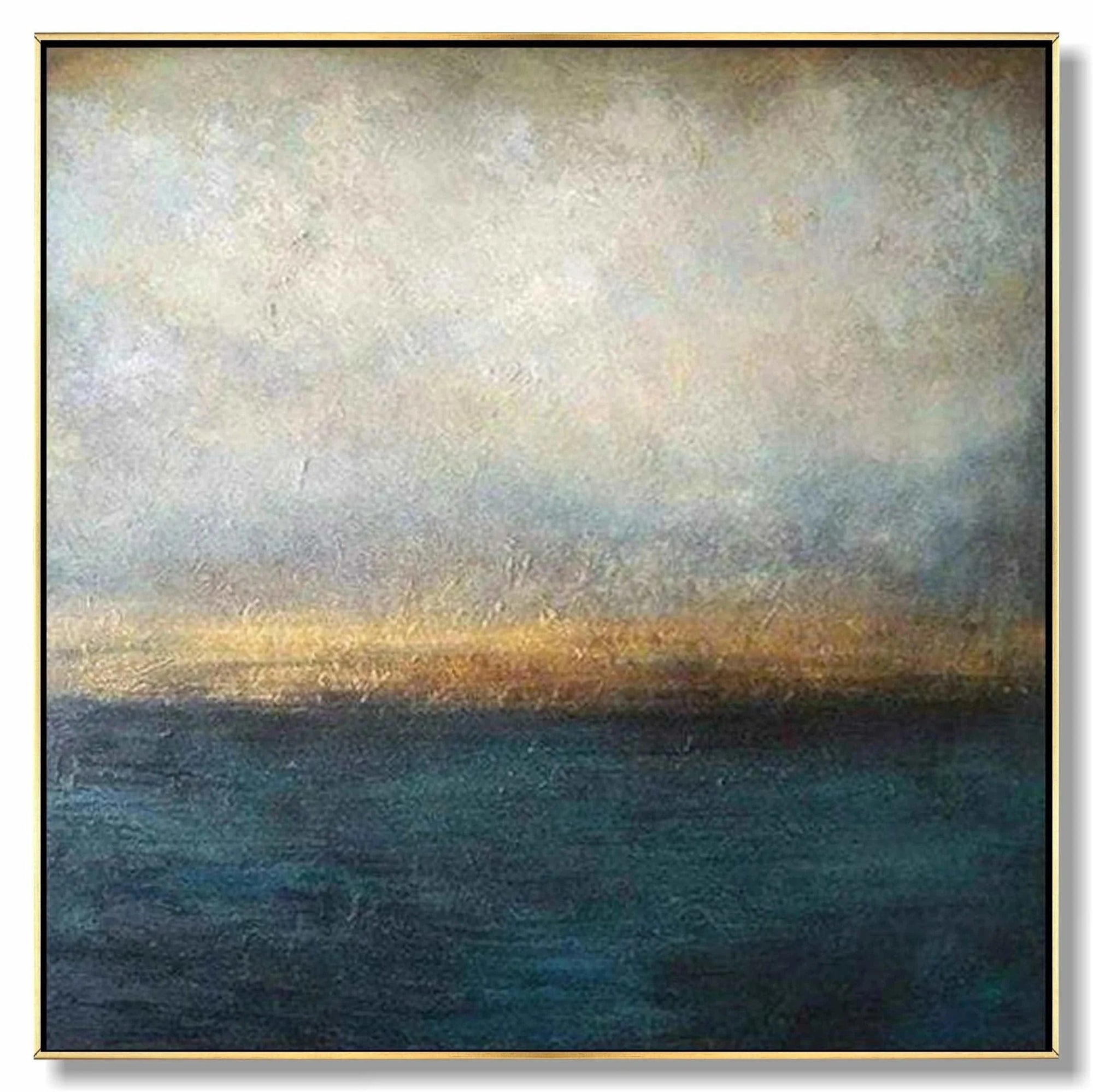Multicolor Sunrise Over The Ocean-Wabi-Sabi Style Sea Light Texture Oil Painting Wall Art - Artwallpainting