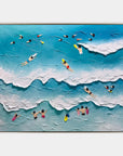 Multicolor Surfside Bliss Textured Beach Wave Art - Artwallpainting