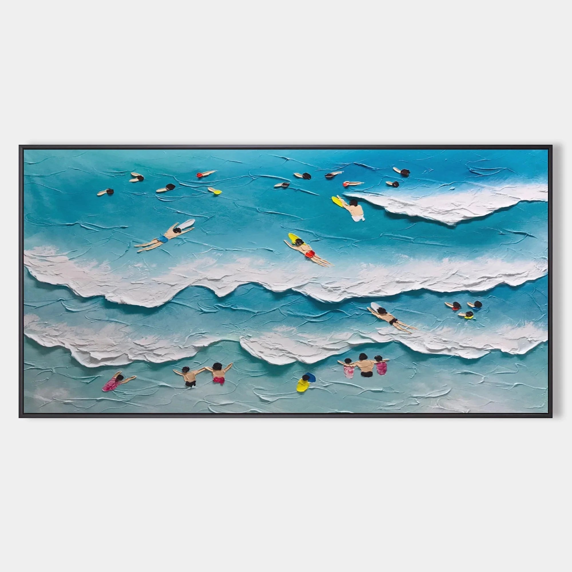 Multicolor Surfside Harmony Textured Beach Scene - Artwallpainting