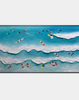 Multicolor Surfside Harmony Textured Beach Scene - Artwallpainting