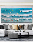 Multicolor Surfside Harmony Textured Beach Scene - Artwallpainting
