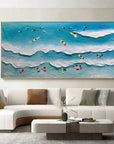 Multicolor Surfside Harmony Textured Beach Scene - Artwallpainting