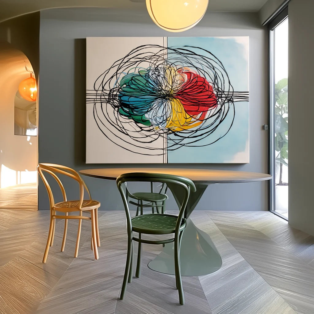 Multicolor Swirl Abstract Painting - Core Collision - Artwallpainting