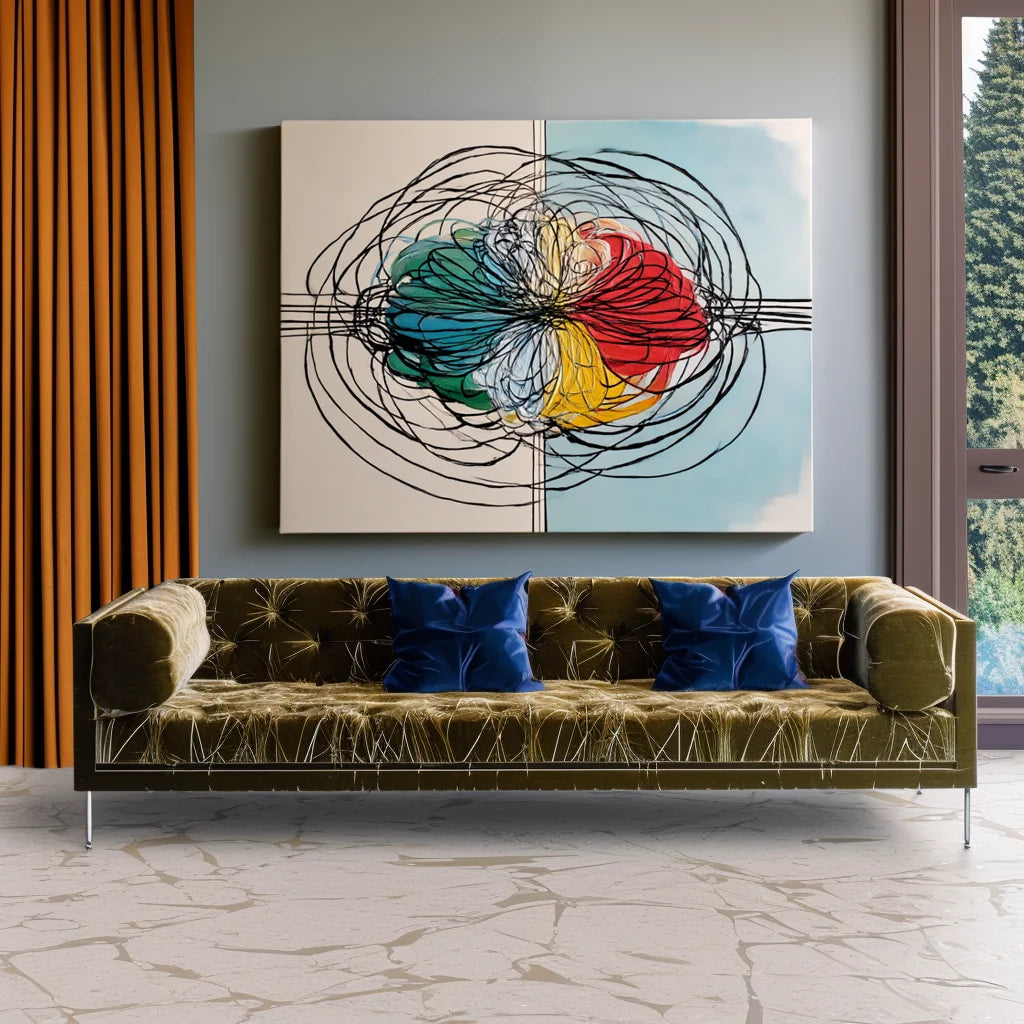Multicolor Swirl Abstract Painting - Core Collision - Artwallpainting