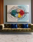 Multicolor Swirl Abstract Painting - Core Collision - Artwallpainting