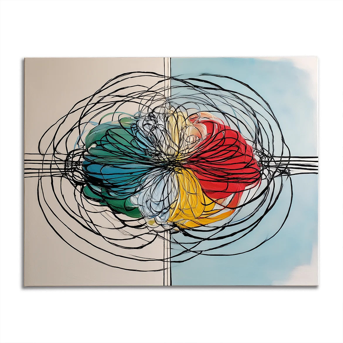 Multicolor Swirl Abstract Painting - Core Collision - Artwallpainting