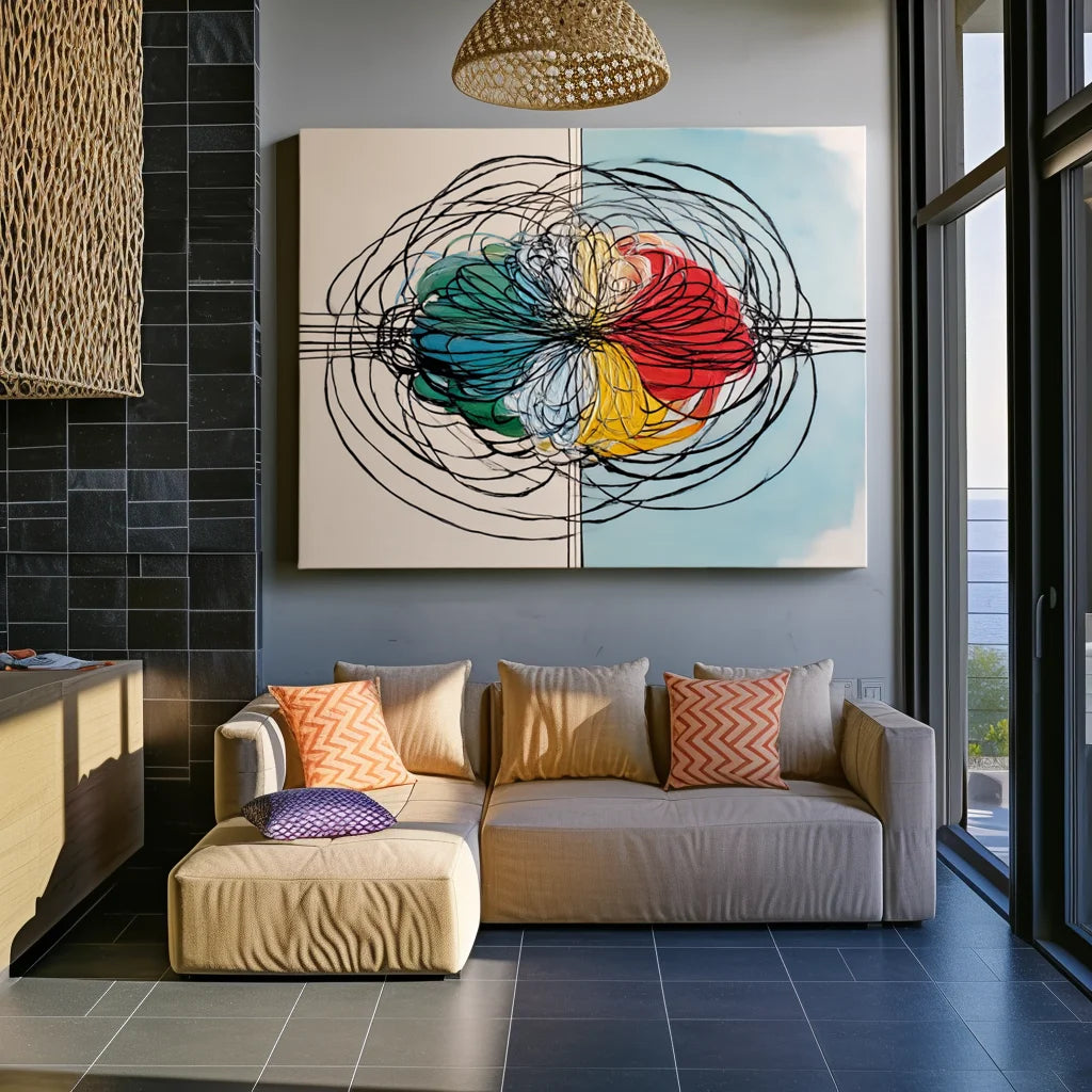 Multicolor Swirl Abstract Painting - Core Collision - Artwallpainting