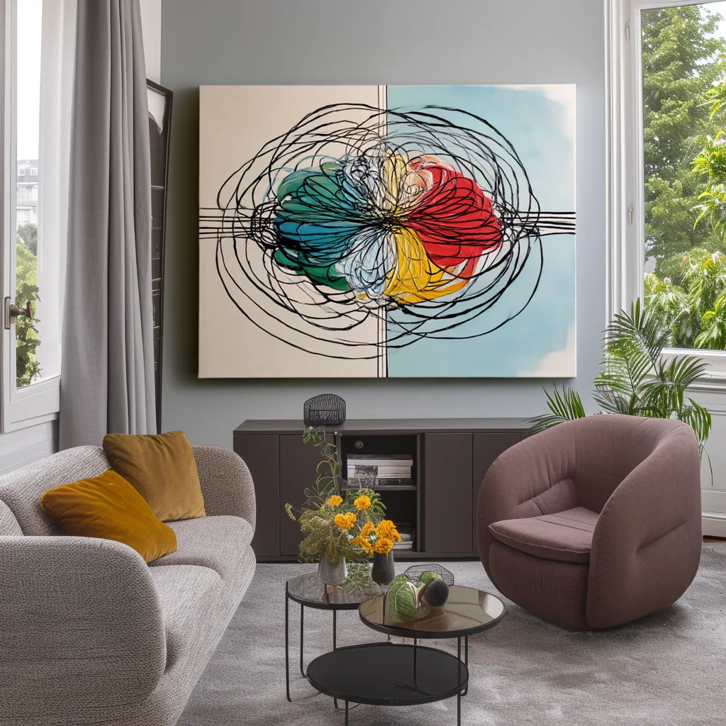 Multicolor Swirl Abstract Painting - Core Collision - Artwallpainting