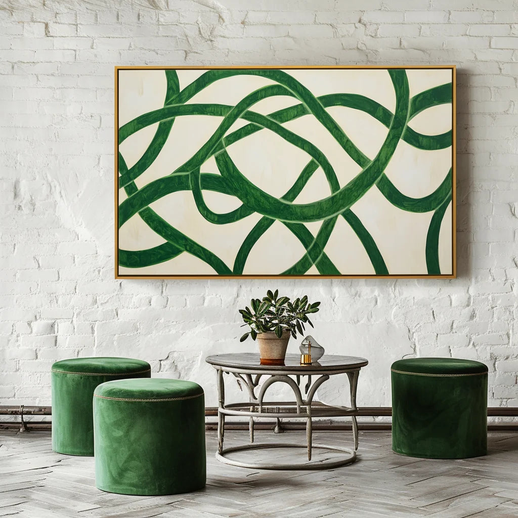 Multicolor Tangled Rhythm - Abstract Oil Painting For Textured Modern Wall Art - Artwallpainting