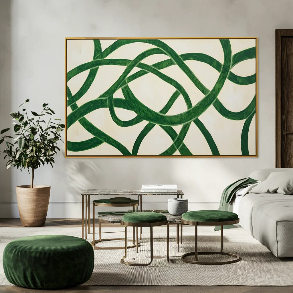 Multicolor Tangled Rhythm - Abstract Oil Painting For Textured Modern Wall Art - Artwallpainting