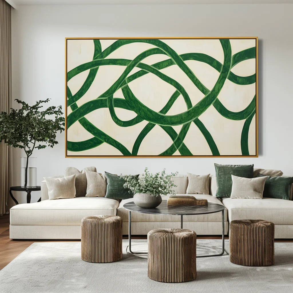 Multicolor Tangled Rhythm - Abstract Oil Painting For Textured Modern Wall Art - Artwallpainting