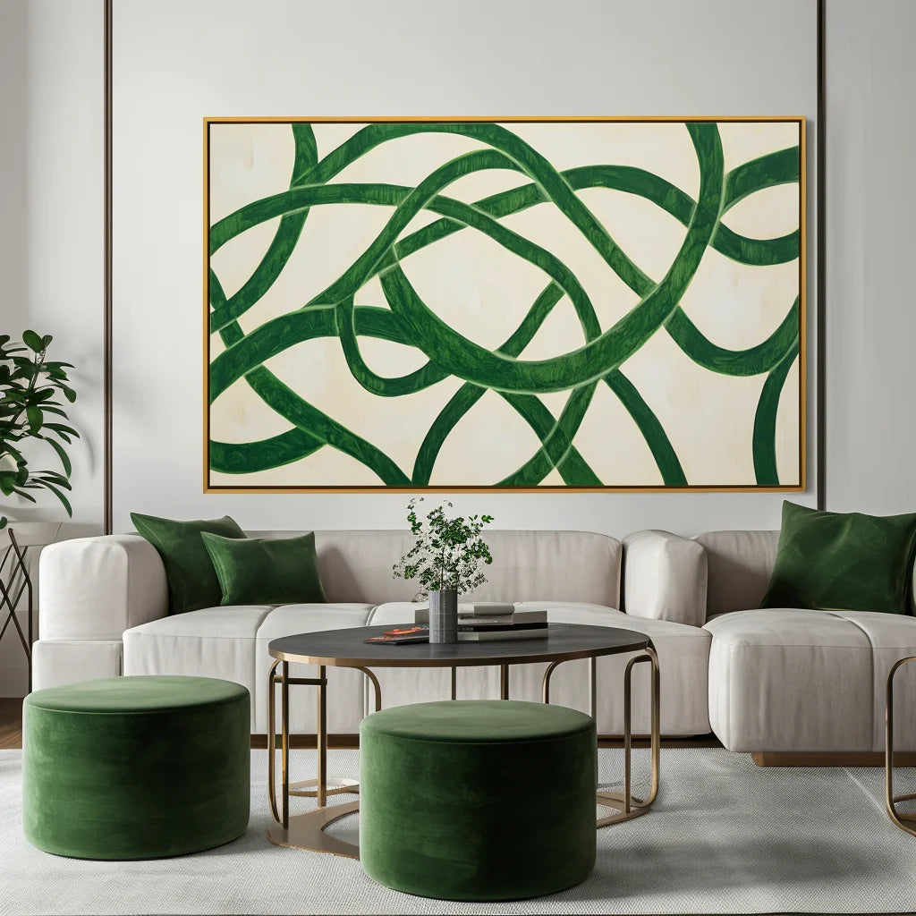 Multicolor Tangled Rhythm - Abstract Oil Painting For Textured Modern Wall Art - Artwallpainting