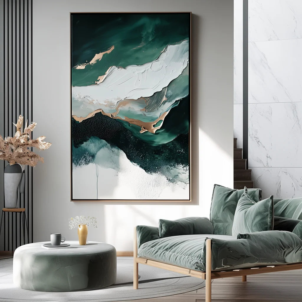Multicolor Teal And Fluid Art - Abstract Water Waves - Artwallpainting