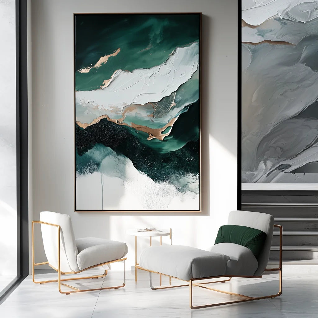 Multicolor Teal And Fluid Art - Abstract Water Waves - Artwallpainting