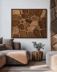 Multicolor Terra Mosaic-Three-Dimensional Wall Art Featuring Abstract Organic Blocks In Earthy Brown - Artwallpainting