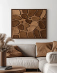 Multicolor Terra Mosaic-Three-Dimensional Wall Art Featuring Abstract Organic Blocks In Earthy Brown - Artwallpainting