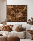 Multicolor Terra Mosaic-Three-Dimensional Wall Art Featuring Abstract Organic Blocks In Earthy Brown - Artwallpainting