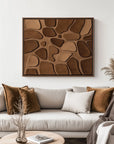 Multicolor Terra Mosaic-Three-Dimensional Wall Art Featuring Abstract Organic Blocks In Earthy Brown - Artwallpainting