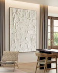 Multicolor Textured Abstract Canvas Art With Sculptural Patterns - Artwallpainting