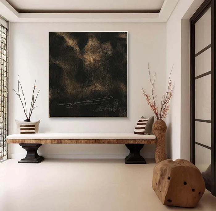 Multicolor Textured Abstract Oil Painting - Modern Minimalist Wall Art - Artwallpainting