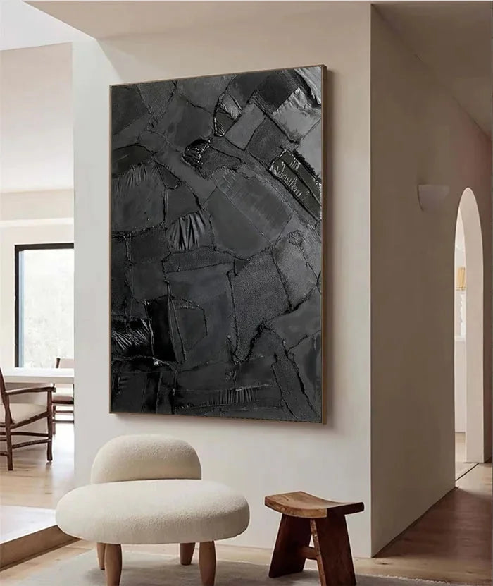 Multicolor Textured Abstract Oil Painting - Modern Minimalist Wall Art - Artwallpainting