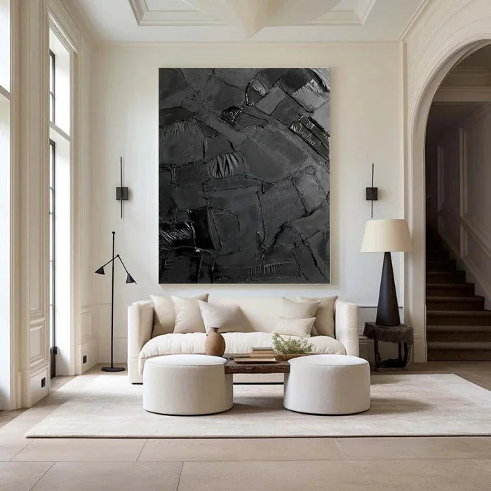 Multicolor Textured Abstract Oil Painting - Modern Minimalist Wall Art - Artwallpainting