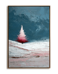 Multicolor Textured Blush Christmas Tree | Minimalist Winter Textured Oil Painting - Artwallpainting