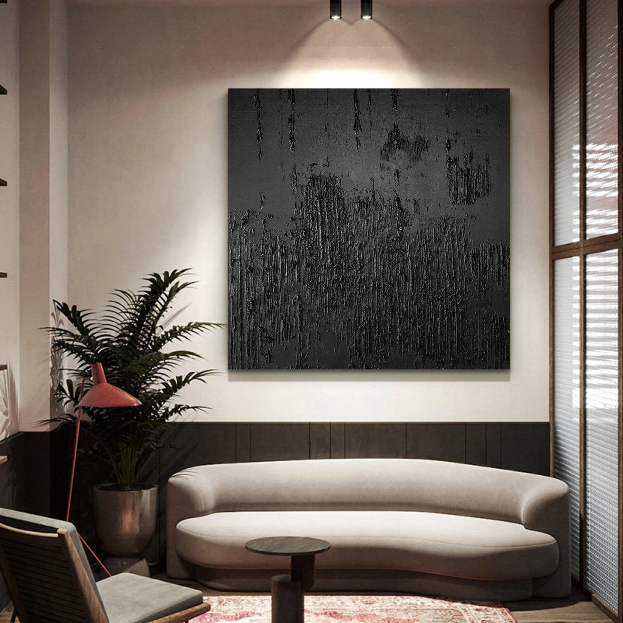 Multicolor Textured Canvas Wall Art - Abstract Minimalist Design - Artwallpainting