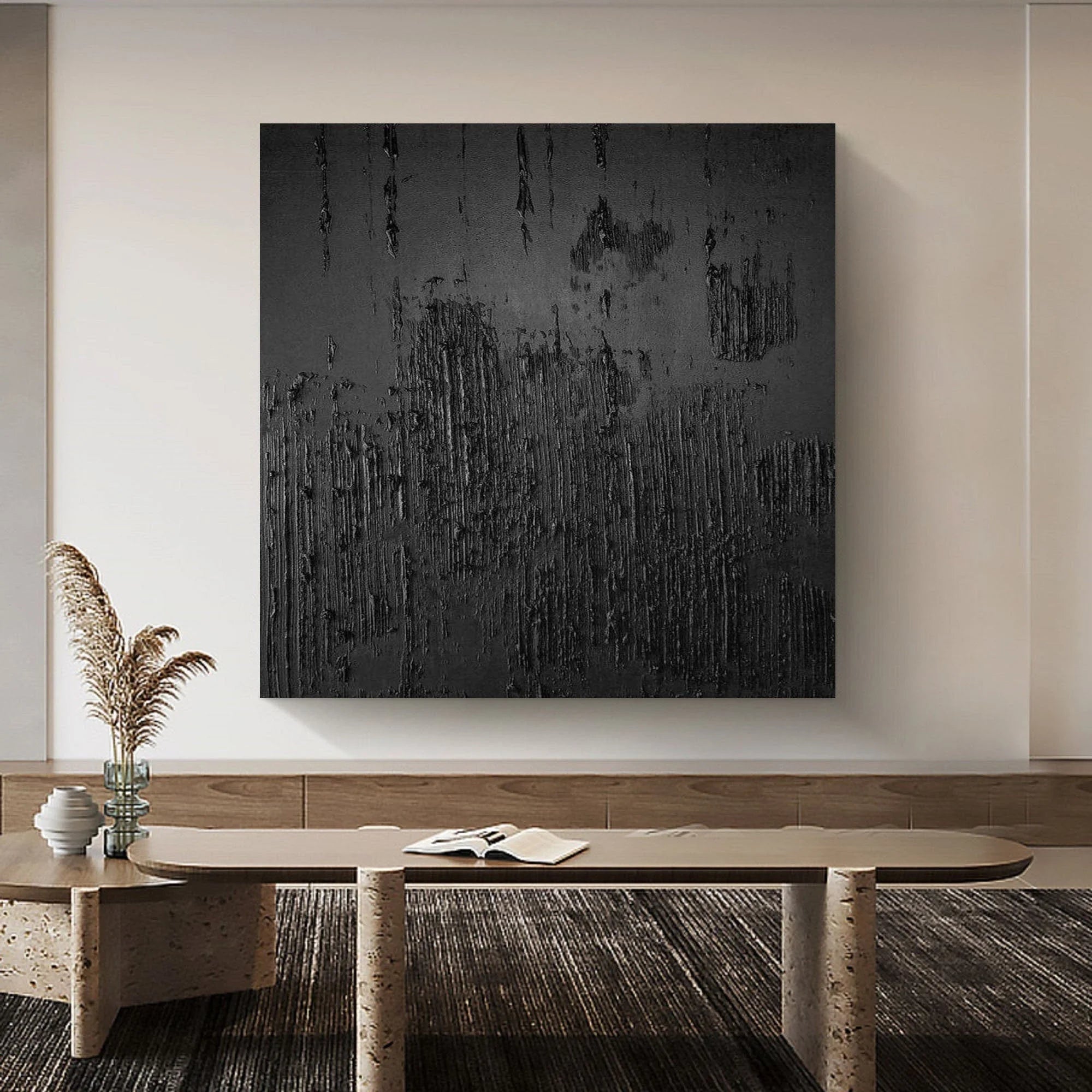 Multicolor Textured Canvas Wall Art - Abstract Minimalist Design - Artwallpainting