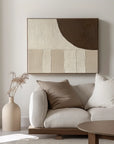 Multicolor Textured Earth Tones Art-Modern Minimalist Earth Tone Circle And Layered Hand-Painted Wall Art - Artwallpainting