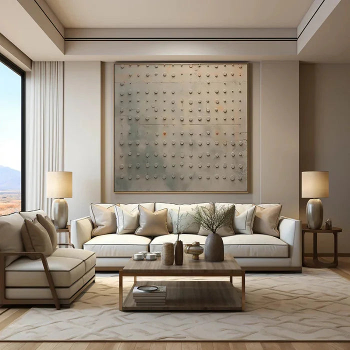 Multicolor Textured Elegance Grid Canvas Painting For Home Decoration - Artwallpainting