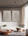 Multicolor Textured Elegance Minimalist Arch Canvas Duo Set Of 2 - Artwallpainting