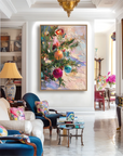 Multicolor Textured Holiday Charm | Textured Christmas Ornament Oil Painting - Artwallpainting