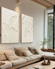 Multicolor Textured Leaves Canvas Painting For Home Decoration Set Of 2 - Artwallpainting