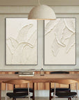Multicolor Textured Leaves Canvas Painting For Home Decoration Set Of 2 - Artwallpainting