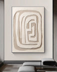 Multicolor Textured Minimalist Labyrinth Canvas Art - Artwallpainting